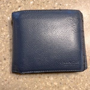 Men’s Navy Leather Coach Wallet